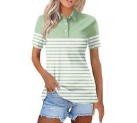 Polo da donna UK a maniche corte da donna in cotone con colletto da lavoro magliette camicette con stampa floreale maglietta tunica top golf tennis top vestiti rugby bowling camicia button up ufficio