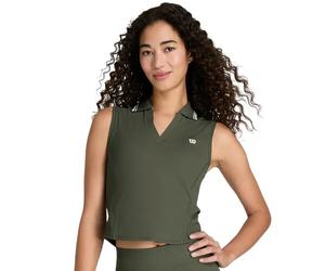 Polo da donna Wilson Rib Sleeveless - grape leaf - Verde (S)