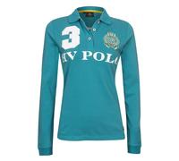 Polo da equitazione a manica lunga da donna HV Polo Favouritas Bleu S