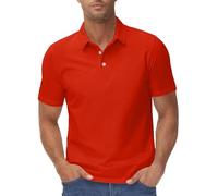Polo da golf da uomo da uomo, top grandi e alti | 95% cotone 5% spandex manica corta asciugatura rapida vintage lavoro lavoro comodo da indossare, Arancione, M