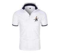 Polo da Golf da Uomo T-Shirt per Bruce Lee Stampa T-Shirt in Jersey Rugby Manica Corta Polo Casual T-Shirt da Tennis - Regalo per Adolescenti-White||M