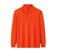 Polo da ragazza, per la scuola, estiva, a maniche lunghe, per ragazzi, in tinta unita, casual, morbida, vestibilità normale, abbigliamento fresco, per la scuola, per tutti i giorni, Colore: arancione