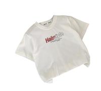 Polo da Ragazzo - Maglietta Estiva a Maniche Corte per Bambini alla Moda e Versatile con Stampa di Lettere a Forma di Ala Adatta per Outfit Casual in Stile Pullover (White 2-3 Years)