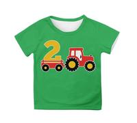 Polo da Ragazzo - Top per Ragazzi per Avventure Aperta Stile Estivo Casual Comodi ed Elastici Scollo Rotondo Maglietta Stampata per età 2-13 Perfetti per Feste di Compleanno (Green 3-4 Years)