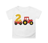 Polo da Ragazzo - Top per Ragazzi per Avventure Aperta Stile Estivo Casual Comodi ed Elastici Scollo Rotondo Maglietta Stampata per età 2-13 Perfetti per Feste di Compleanno (White 6-7 Years)
