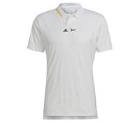 Polo da tennis da uomo Adidas London Polo - white/impact yellow - Bianco (XL)
