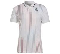 Polo da tennis da uomo Adidas Melbourne M - white/legacy burgundy/sky rush - Bianco (S)