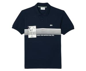 Polo da tennis da uomo Lacoste French Made Original L.12.12 Print - Blu (L)