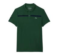 Polo da tennis da uomo Lacoste Ultra Dry Badge Accent Heritage - green/navy blue - Verde (M)