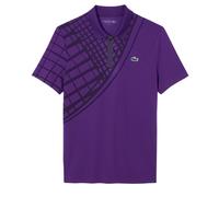 Polo da tennis da uomo Lacoste Ultra Dry Printed Slim Fit - purple plum - Viola (S)
