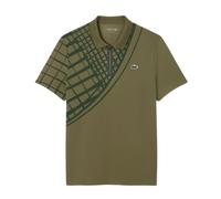 Polo da tennis da uomo Lacoste Ultra Dry Printed Slim Fit Tennis - khaki green - Verde (L)