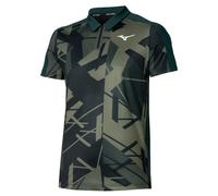 Polo da tennis da uomo Mizuno Daybreakers Shadow - black/grape leaf - Verde (L)