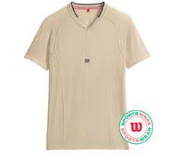 Polo da tennis da uomo Wilson Players Seamless Zip Henley 2.0 - Beige (XL)