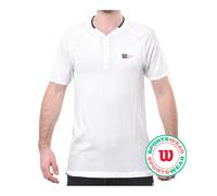 Polo da tennis da uomo Wilson Players Seamless Zip Henley 2.0 - bright white - Bianco (XL)
