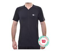 Polo da tennis da uomo Wilson Players Seamless Zip Henley 2.0 - Nero (L)