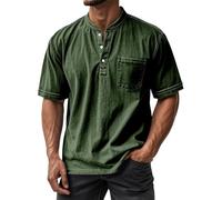 Polo da uomo, 100% cotone, comoda polo con colletto casual, abbigliamento leggero da uomo, traspirante e traspirante, maglietta da golf, maglietta estiva basic, nero-verde - B, XXL