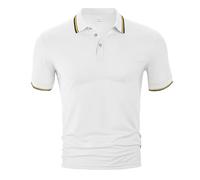 Polo da Uomo A Manica Corta, Camicie Uomo, Camicia da Uomo A Maniche Corte alla Moda per L'Europa E Gli Stati Uniti Estiva Casual Ampia E Traspirante con Risvolto (Bianco XL)