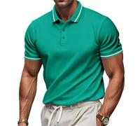 Polo da uomo a maniche corte ad asciugatura rapida camicia con colletto con bottoni magliette casual tinta unita classica prestazioni golf top, Z02-verde Polo De Hombre, L