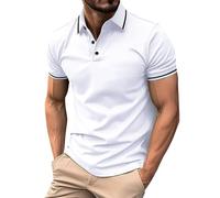 Polo da uomo a maniche corte classica di base casual estiva con bottoni maglietta atletica traspirante leggera elegante camicia grande e alta vestibilità regolare colletto ad asciugatura rapida