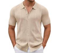 Polo da uomo a maniche corte, con colletto rovesciato, morbida e confortevole, in seta di ghiaccio, per primavera, estate, alla moda, per il tempo libero