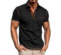 Polo da uomo a maniche corte con cuciture a contrasto tasca sul petto manica Trim vestibilità ampia casual estate retrò stile t-shirt risvolto alla moda classico design alla moda strutturato per il