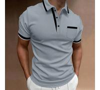 Polo da uomo a maniche corte con profili a contrasto, di moda semplice, adatta per l'estate L,M,S,XL,XXLTessuto