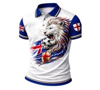 Polo da uomo a maniche corte con scollo a patta e maglietta da uomo, comoda e morbida, sportiva, da uomo, leggera, traspirante, camicia alla moda, per San Giorgio e competizione sportiva