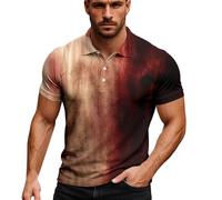 Polo da uomo a maniche corte con stampa scheletro Bloody Deguisement Halloween Uomo Sanguinante Alto Sangue Polo T Shirt Blood Tshirt che fa paura Maglietta Horror Costume Halloween Zucca, #08-rosso