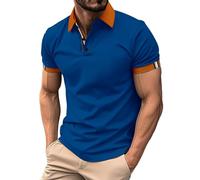 Polo da uomo a maniche corte, leggera, da golf, da uomo, estiva, casual, da tennis, sportiva, con scollo a V, traspirante, da lavoro, maglietta da uomo, #1 blu scuro, M