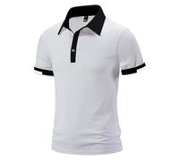 Polo da uomo a maniche corte, maglietta a tinta unita, leggera, in cotone, 2025, abbigliamento da uomo, collo a risvolto, casual, estiva, camicia hawaiana classica, bianco, 6XL