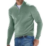Polo da uomo a maniche lunghe con zip a quarto e scollo a V, maglioni, t-shirt, colletto rialzato, felpe, maglione, maglione, Polo a maniche lunghe verde per uomo, 5XL