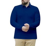 Polo da uomo a maniche lunghe, in cotone, con bottoni, camicia da lavoro con colletto alla moda pullover top vestiti autunnali