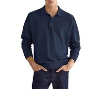 Polo da uomo a maniche lunghe Top da golf Moda Casual Workwear Tennis Polo da uomo Semplice Camicia a tinta unita Vestibilità regolare Button Down Colletto con risvolto Camicia casual da lavoro