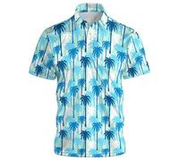 Polo da uomo Camicia estiva stampata per il tempo libero Stile e comfort versatili, ideale per le attività all'aperto e l'uso quotidiano., Azzurro, 4XL