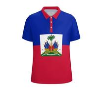 Polo da Uomo con Emblema di Haiti, Casual, a Maniche Corte, Maglietta patriottica