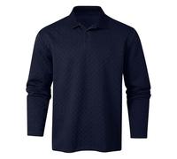 Polo da uomo Europa USA Trend Winter Shirt Top Sportivo Traspirante Confortevole Durevole Moda Elegante Casual Tempo libero, Blu marino, L