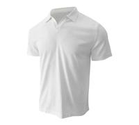 Polo da Uomo, Maglia Uomo, Camicie Casual da Uomo Strutturate con Scollo A V vestibilità Slim Tshirt in Cotone A Maniche Corte Tshirt Morbide in Maglia A Nido d'Ape (Bianco L)