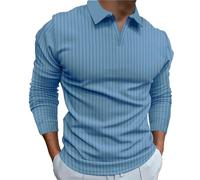 Polo da uomo morbida al tatto, vestibilità regolare, comoda, per lavoro, casual, tuniche, Blu, L