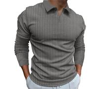Polo da uomo morbida al tatto, vestibilità regolare, comoda, per lavoro, casual, tuniche, Grigio, XXL
