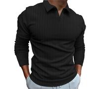 Polo da uomo morbida al tatto, vestibilità regolare, comoda, per lavoro, casual, tuniche, Nero , S