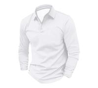 Polo da uomo per adulti, polo a maniche lunghe con colletto rovesciato, magliette pullover da uomo tinta unita, polo da lavoro aziendale che assorbe l'umidità, maglietta da baseball slim fit con