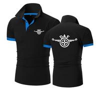 Polo da Uomo per DAF Golf T-Shirt Sportive A Maniche Corte Ad Asciugatura Rapida Traspirante Casual Sportive Magliette Leggere Traspiranti Estive Polo,Black-M