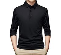 Polo da Uomo,Polo in Tessuto Elasticizzato Maniche Corte estive Design a Righe/Blocchi di Colore Manica Lunga Multifunzionale Stile Casual per Lavoro Weekend e Viaggi