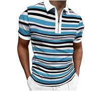 Polo da uomo slim fit per il tempo libero 2026 da uomo primavera top risvolto cerniera manica corta camicia allentata elegante camicia stampata top Henley camicetta per uomo 2026 Golf Rugby Tennis Tee