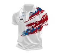 Polo da uomo slim fit per il tempo libero 2026 moda da uomo allentata con risvolto stampato in 3D camicia Henley camicetta da uomo 2026 Golf Rugby Tennis Tee, Trasparente, 3XL