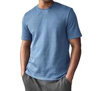 Polo da uomo testurizzata con bottoni, camicia da golf casual per vacanze in spiaggia a maniche corte magliette estive larghe in maglia, Z02-azzurro cielo, 3XL