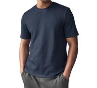 Polo da uomo testurizzata con bottoni, camicia da golf casual per vacanze in spiaggia a maniche corte magliette estive larghe in maglia, Z02-navy, 5XL