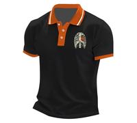 Polo di Halloween per gli uomini Skull Skeleton Shirt Manica Corta Button Down Tees Zucca Magliette 2025 Costumi Top, A01-black1 Polo Halloween per Uomo, S