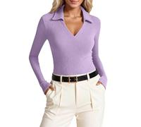 Polo Donna Maniche Lunghe Lunga Divertenti V Personalizzare Paillettes Sera Smanicata Bianco Cintura Autunno Accollata Inserito Unicorno Scritto Giromanica Sbracciata Arancioni Fluorescenti XL