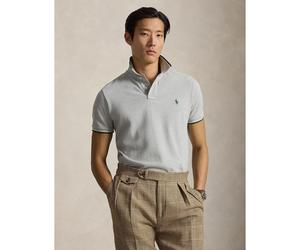 Polo dritta custom fit in maglia piqué Grigio XXL Tinta unita